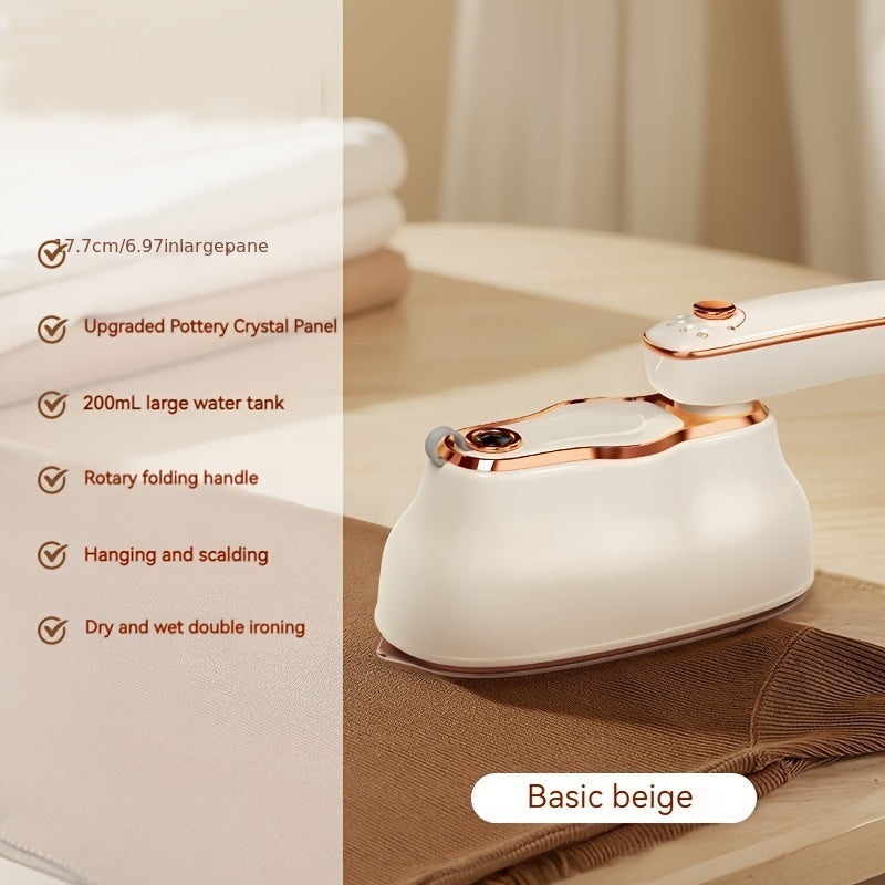 Mini Portable Steam Iron 1200W Foldable Handle Travel Friendly