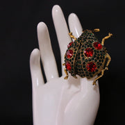 Ladybug Brooch Pin Rhinestone Insect Jewelry for Women Stylish Fashion Accessory