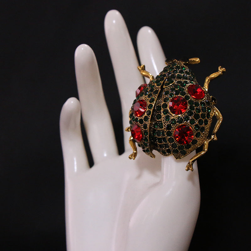 Ladybug Brooch Pin Rhinestone Insect Jewelry for Women Stylish Fashion Accessory