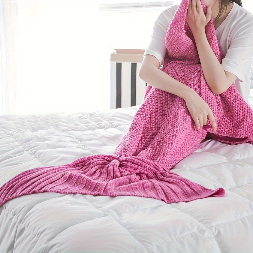 Mermaid Tail Blanket Crochet Cozy Lounge Sleep Gift for Women
