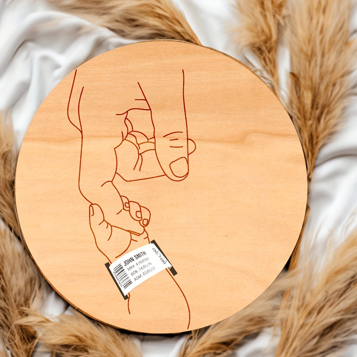 Ota-onalar uchun o'yilgan shifoxona bilaguzuk, Onalar kuni, Otalar kuni, Halloween va Rojdestvo uchun lazer kesilgan sovg'a