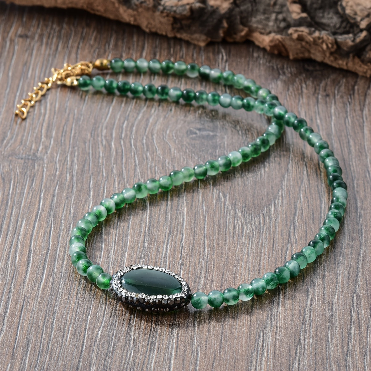 Beaded Necklace with Amethyst Pendant for Women Jewelry Gift