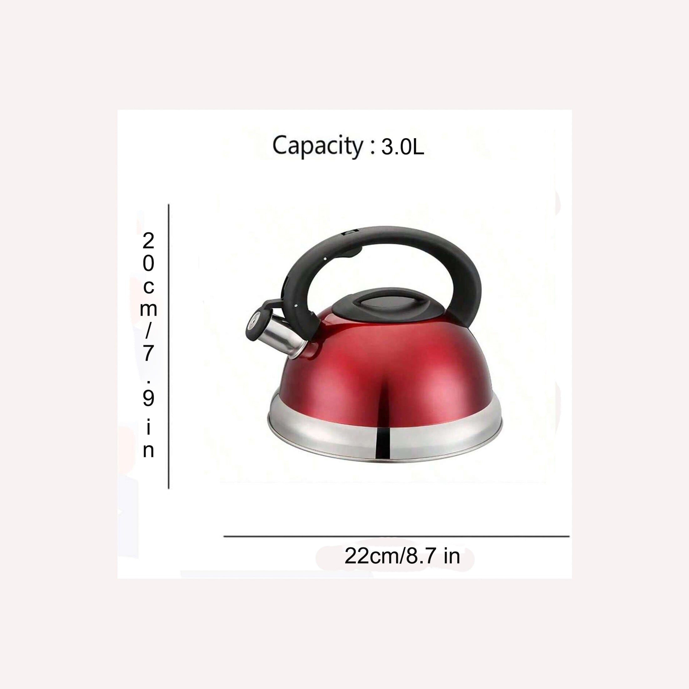 Stainless Steel Kettle 2.5L for Gas Electric Induction Ceramic Halogen Stovetops