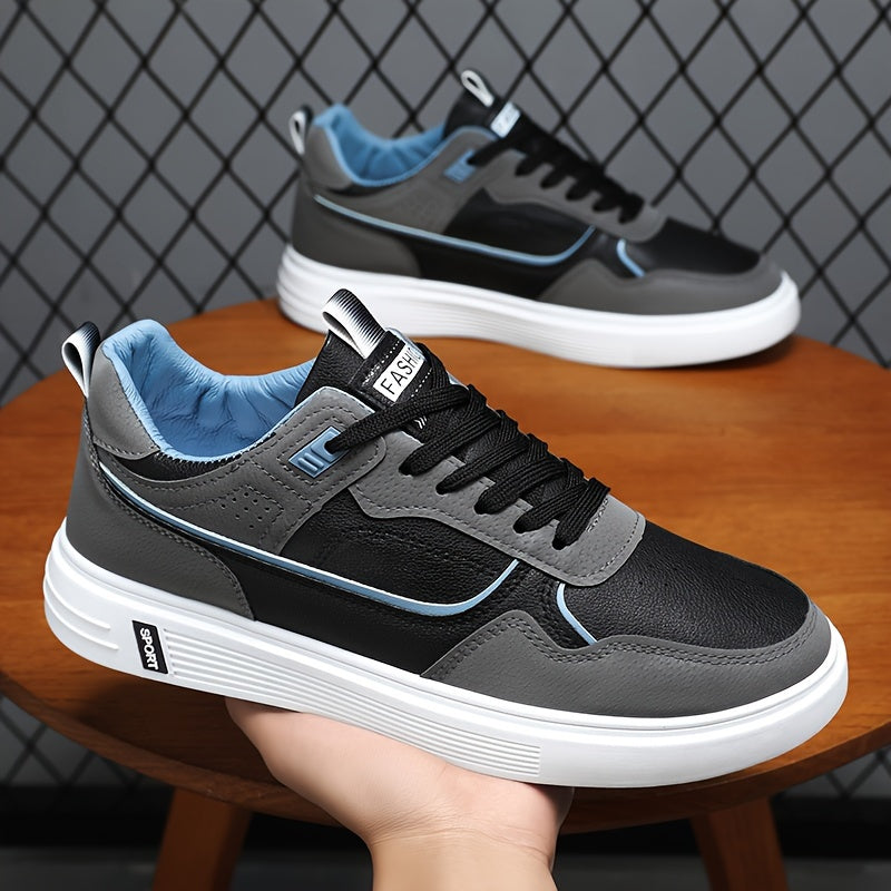 Men's White Casual Sports Sneakers Breathable PU Upper Fabric Lining PVC Sole All-Season