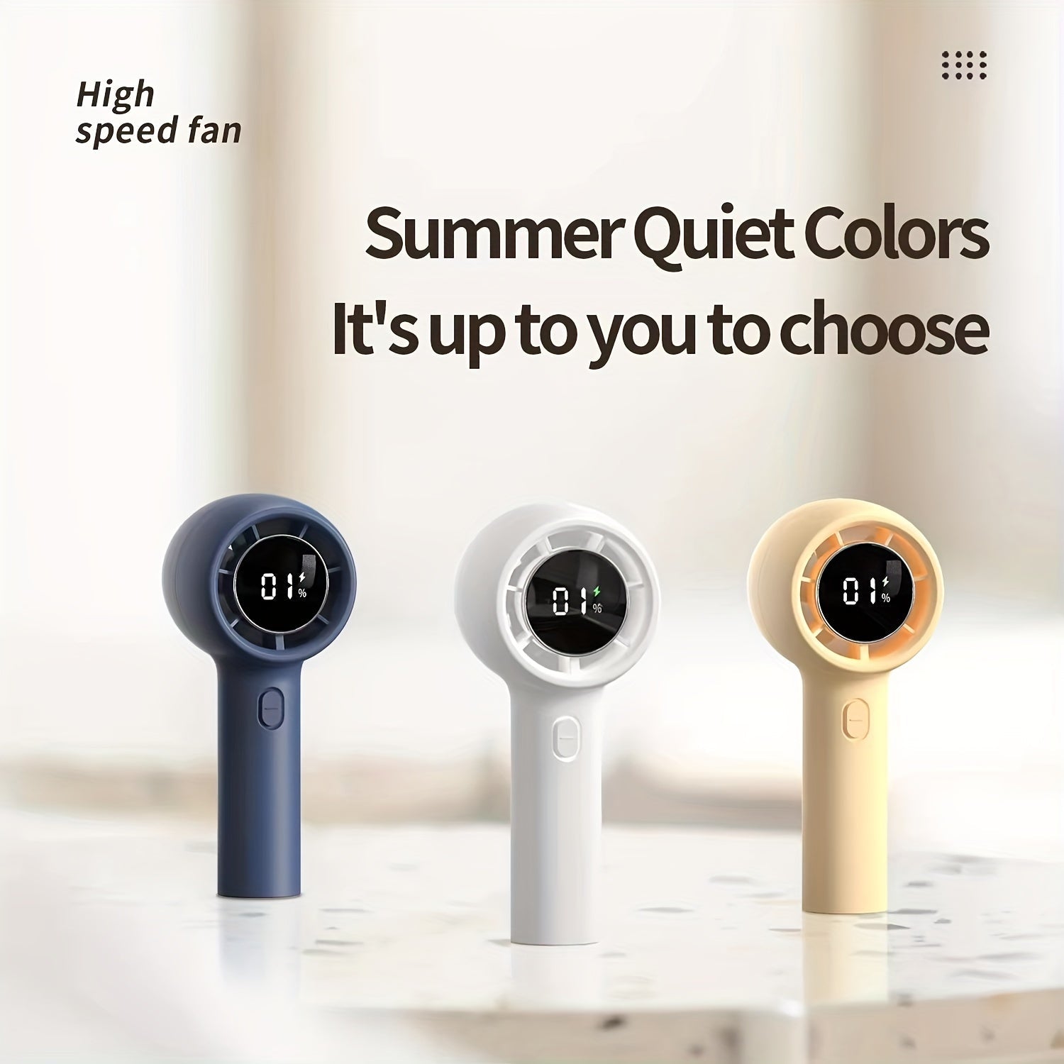 2024 Ultra-Portable Handheld Fan with 100 Speeds, Silent Operation, USB Battery, Travel-Friendly