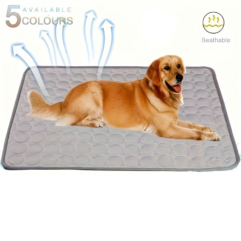 XL Cooling Pet Mat for Dogs and Cats Waterproof Washable Non-Slip Gray Zigzag Pattern