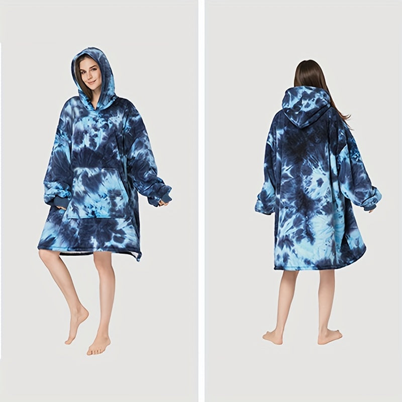 Wearable Blanket Hoodie for Women and Men Oversized Sherpa Hooded Sweatshirt with Large Pocket