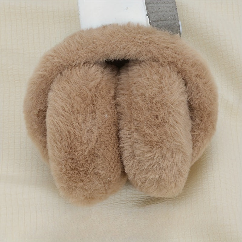 Pumplux Женские Пуховые Наушники - Мягкие Вязаные Зимние Ушные Теплые, Складной Дизайн, Можно Мыть Ручной Стиркой, Из Полиэстера