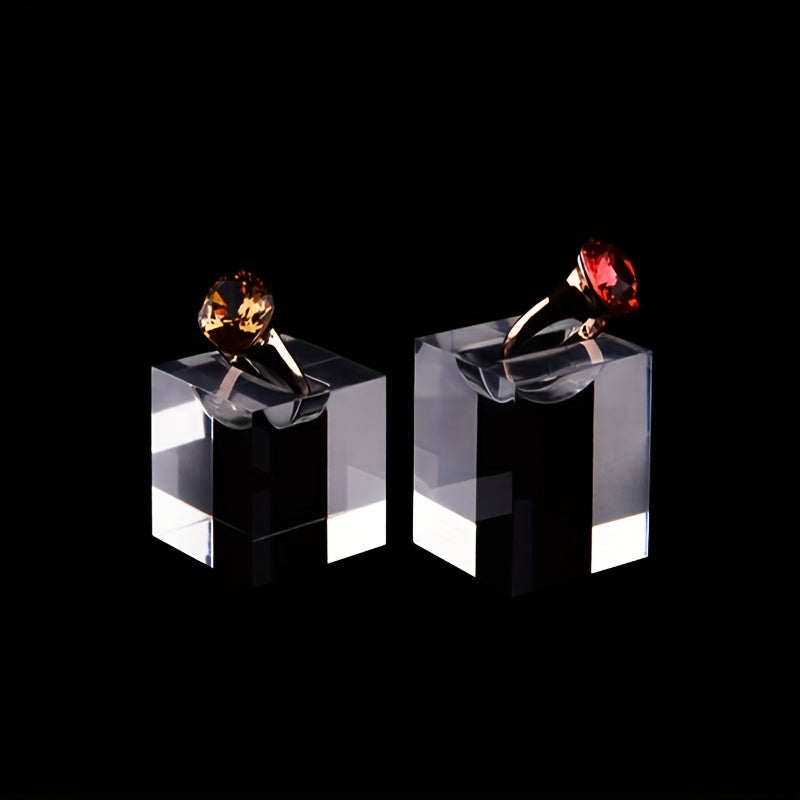 Set of 3 Clear Acrylic Jewelry Display Stands for Rings and Photo Props