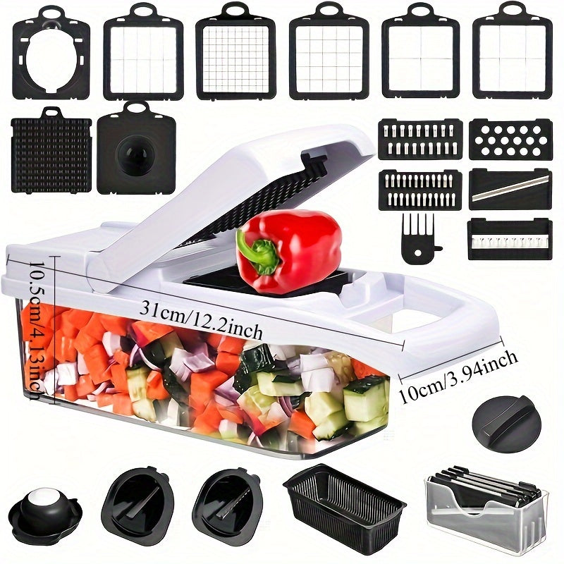 Vegetable Slicer and Cutter, Multi-Use Kitchen Tool for Slicing and Slicing