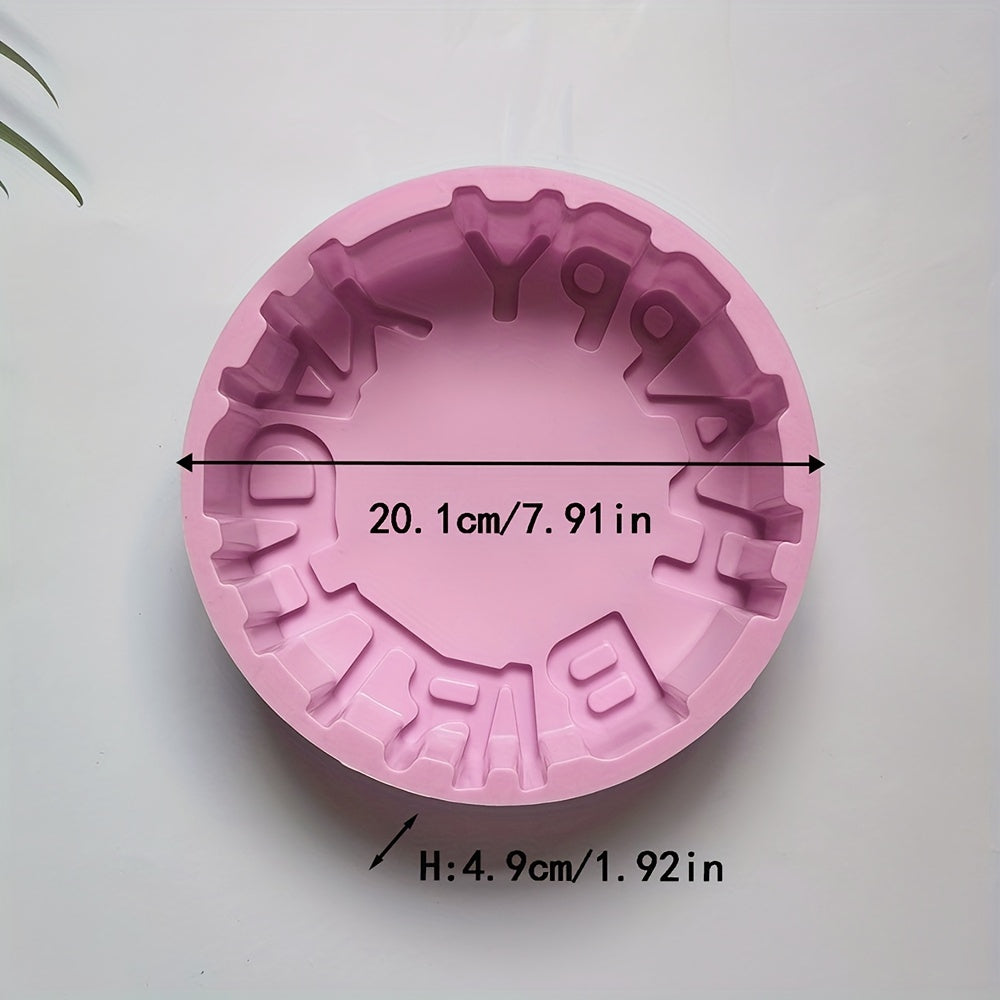 Silicone Birthday Cake Pan 20.09cm Non-Stick Baking Mold for Oven Use
