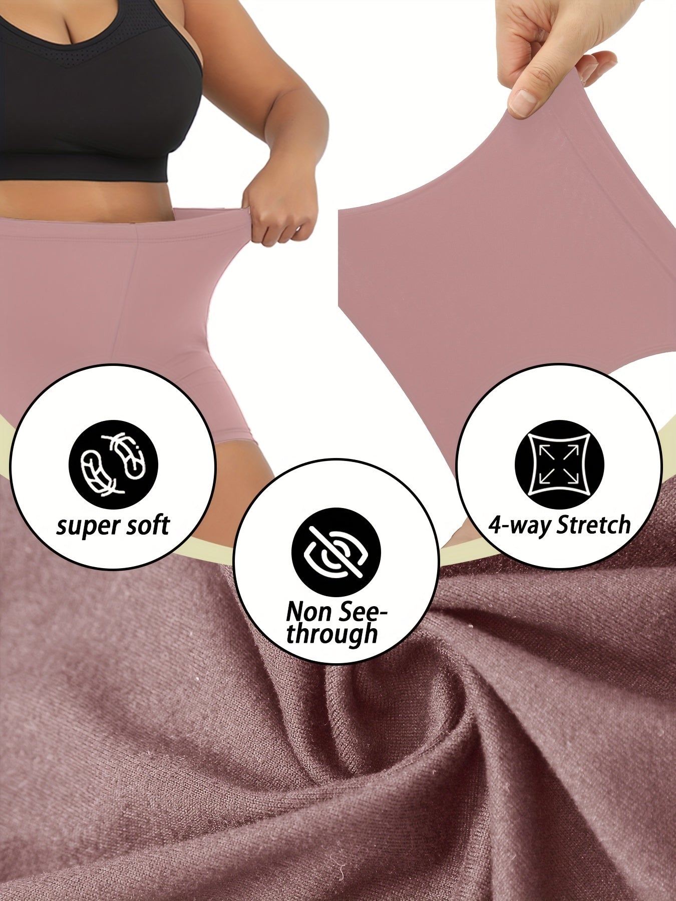 Plus Size Women’s Biker Shorts Soft Tummy Control No-See-Through Workout