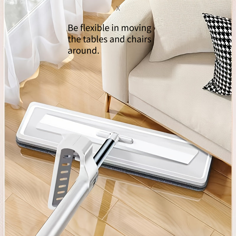 Hands-Free 360 Degree Self-Twisting Microfiber Mop with 2 Pads for Hardwood Floors