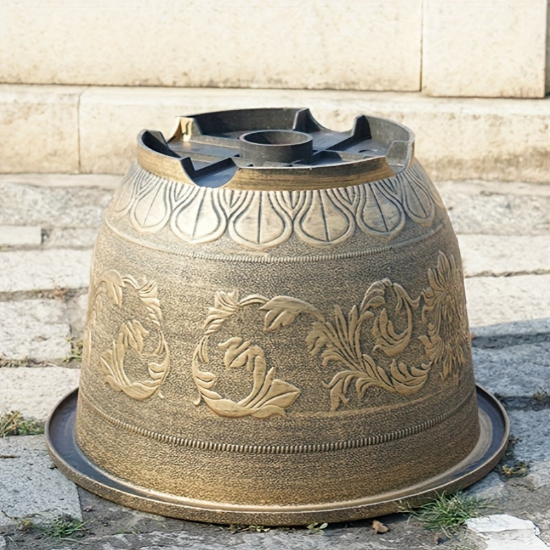 European Resin Flower Pot Antique Bronze Floor Mount Indoor Outdoor 40.64cm