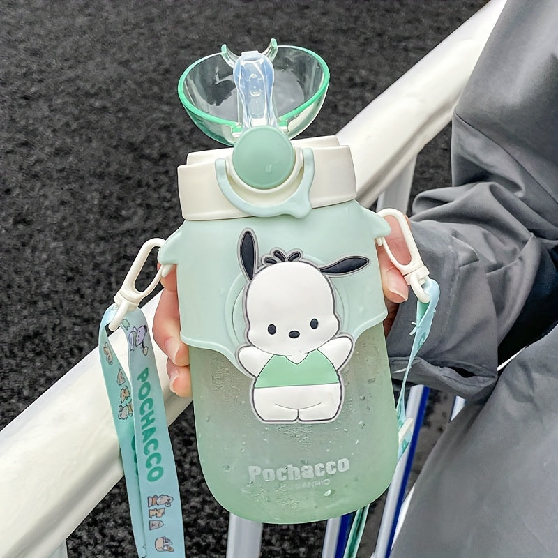 Portable Kuromi Water Bottle 690ml Plastic Straw Cup for Kids