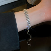 Ayollar uchun sozlanadigan olmos bilan bezatilgan kumush bilaguzuk