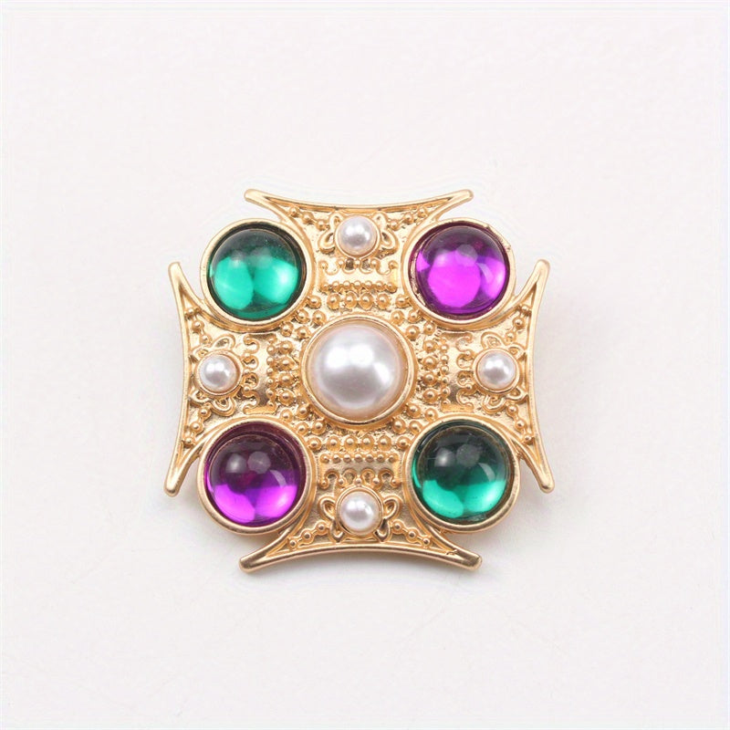 Vintage Resin Enamel Brooch Pin ayollar uchun zamonaviy barokko zargarlik buyumlari sovg‘a