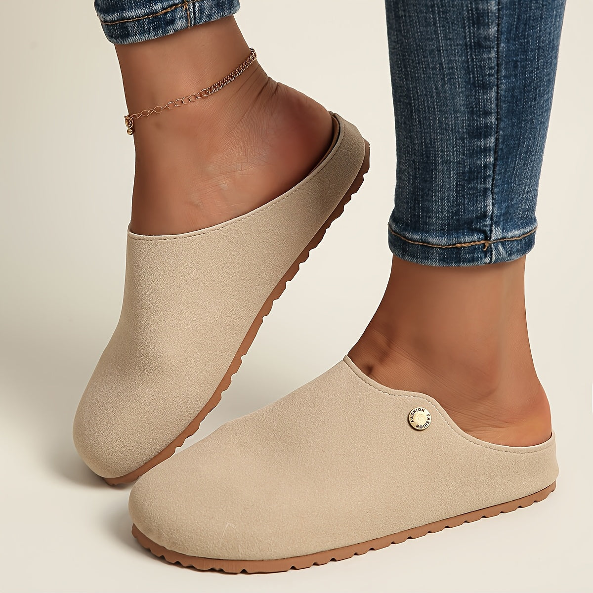 Women's Slip-On Ankle Slippers with Thick Soles for Spring Summer