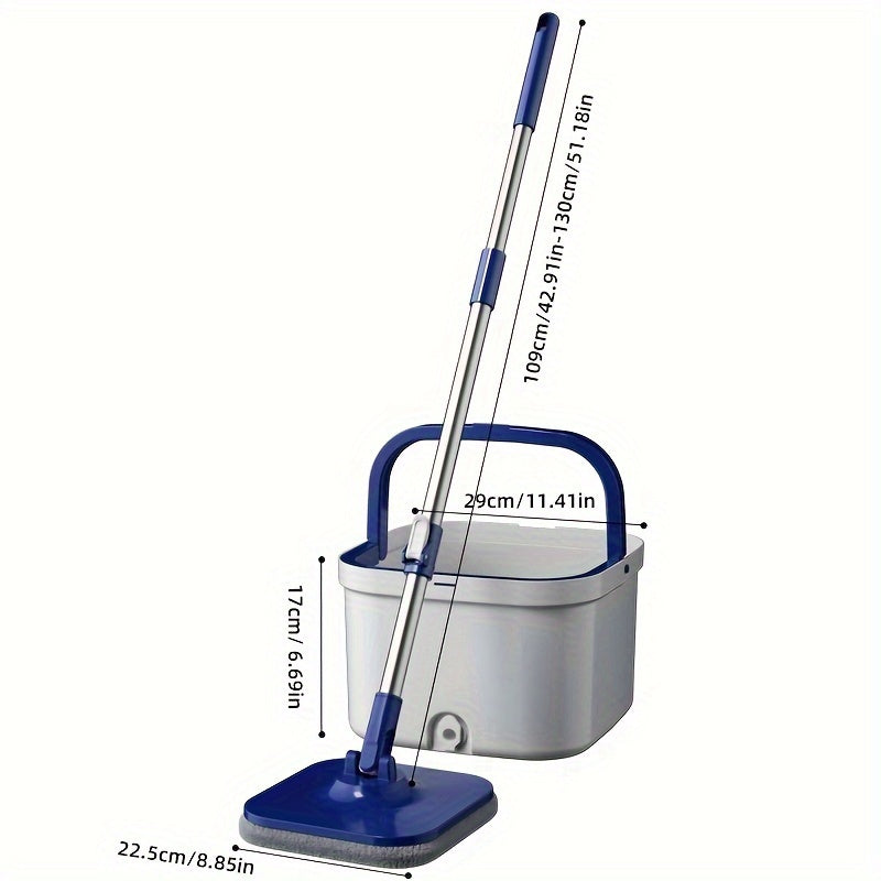 Stainless Steel Flat Mop Set with Detachable Handle and Microfiber Pads for Floor Cleaning