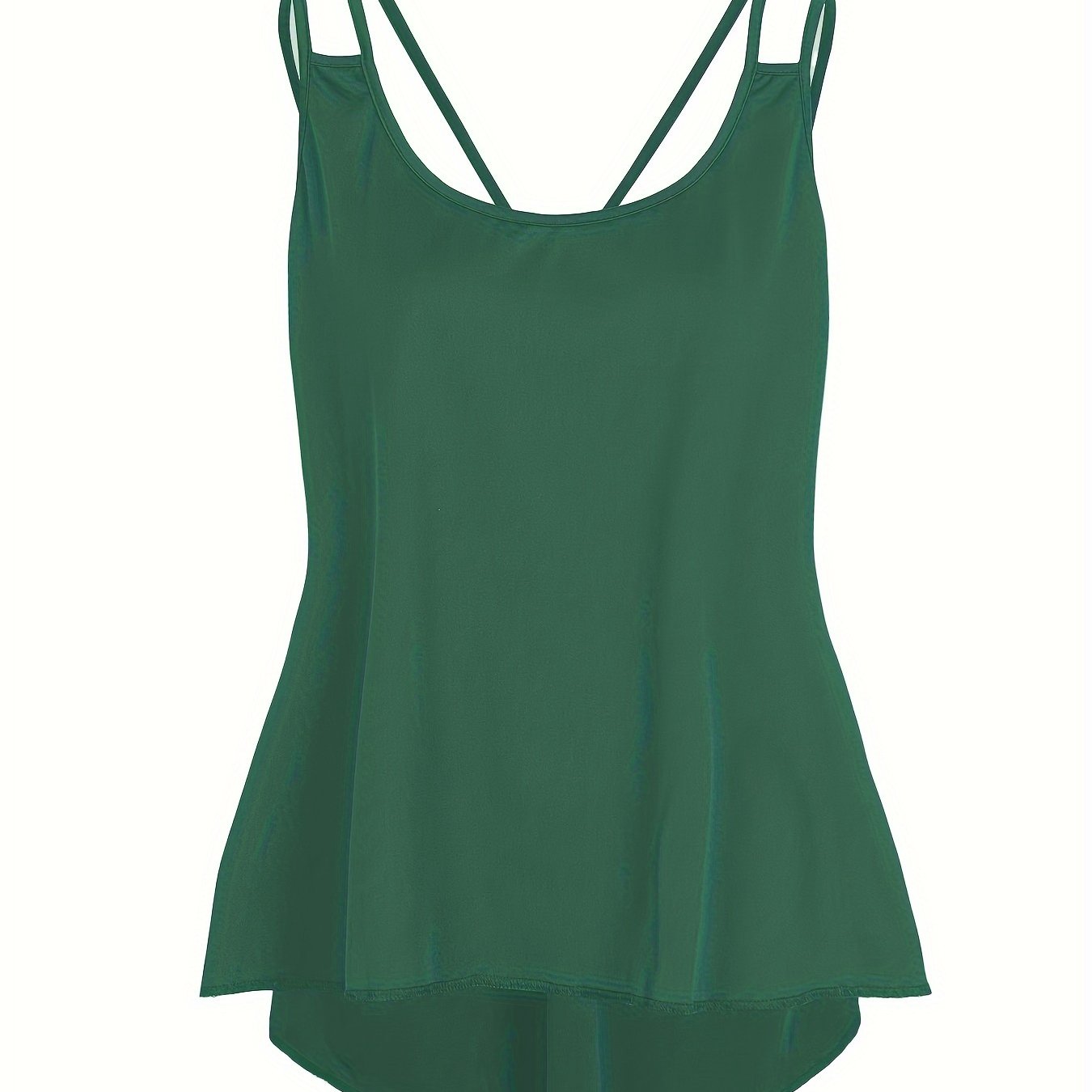 Women's Plus Size Casual Solid Slight Stretch Cut Out Back Tank Top