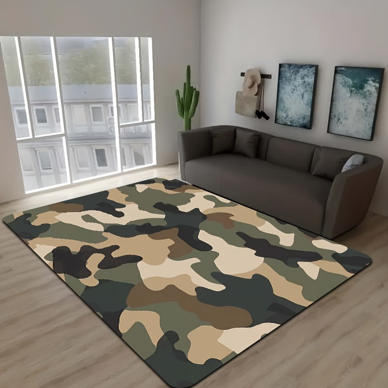 Camouflage Rug 8mm Thick Easy to Clean for Kitchen Bathroom Living Room Bedroom