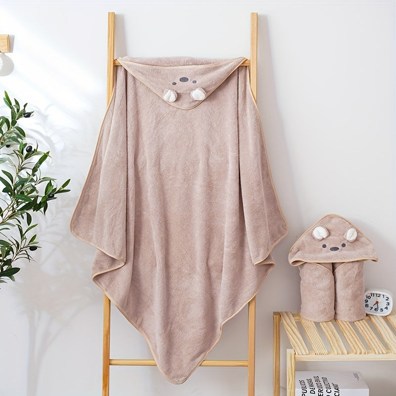 Baby Koala Coral Fleece Bath Towel for Kids Soft and Absorbent