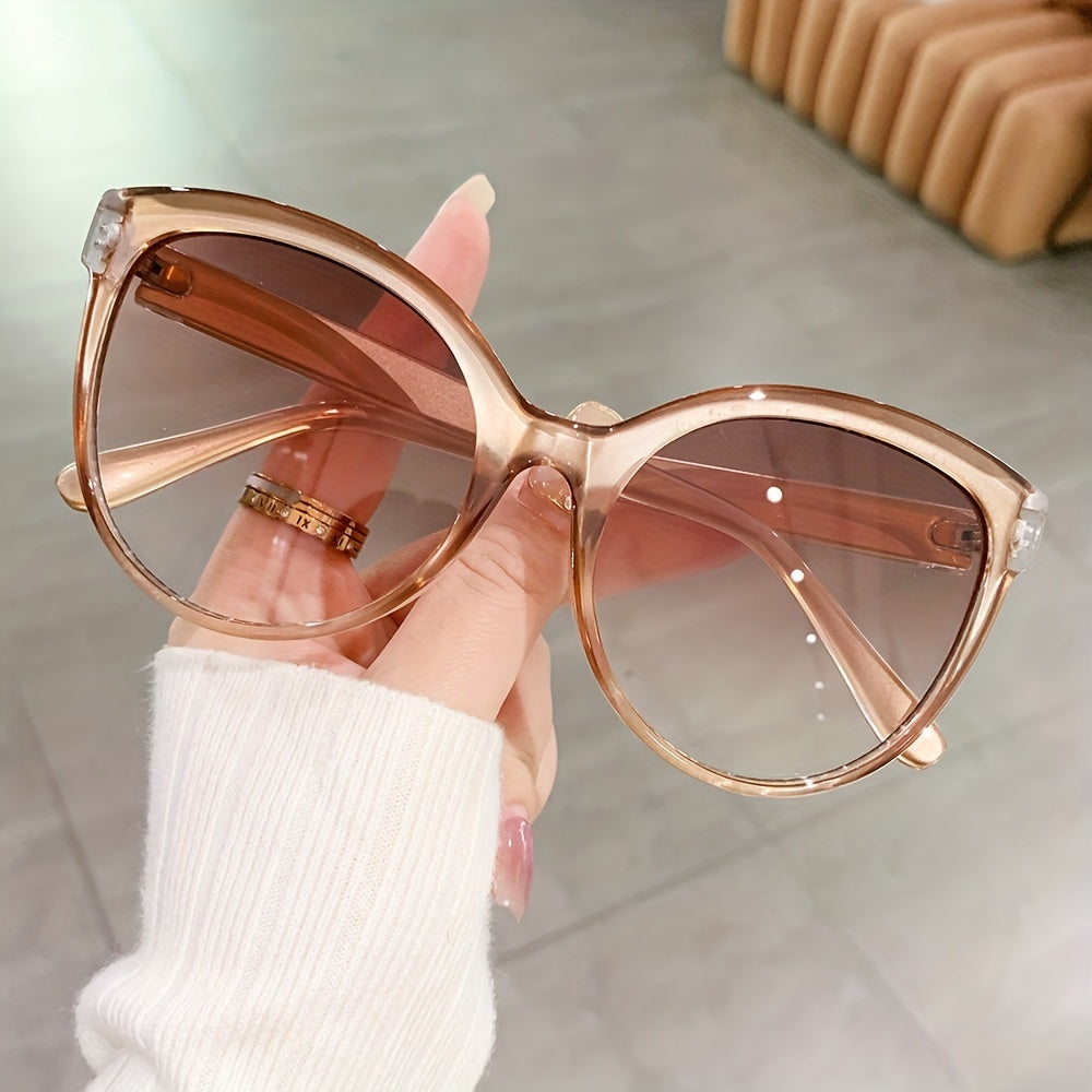 Gafas de sol para mujer con montura grande, protección UV para conducción al aire libre y sombrero solar