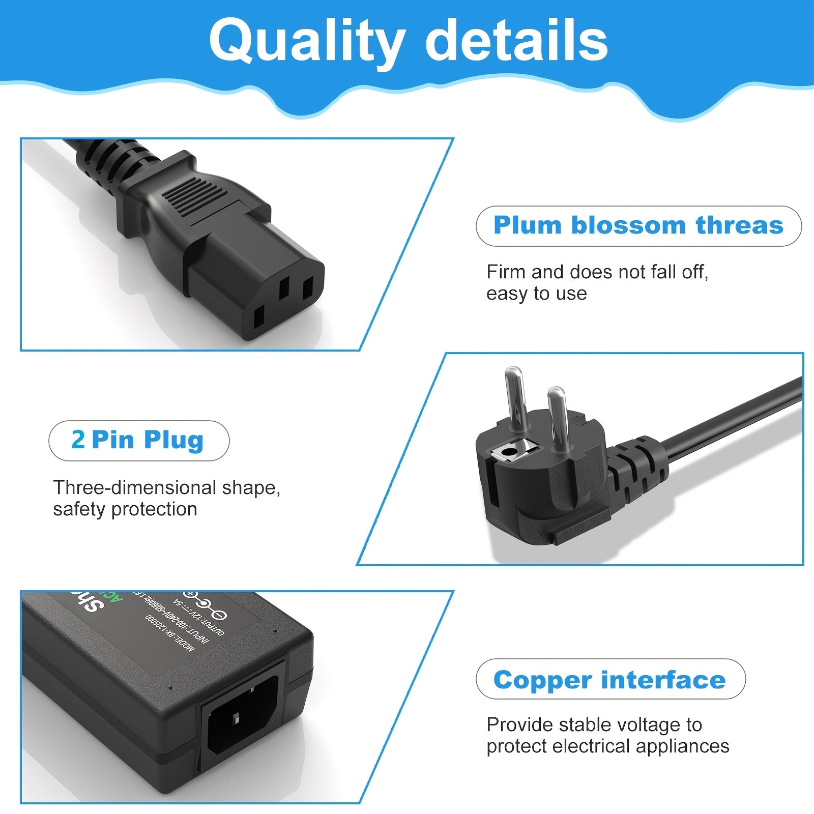 European Standard Power Adapter 12V 5A AC to DC Converter for Car and Household Devices