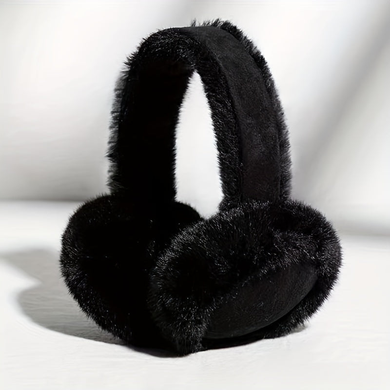 Women's Knit Earmuffs with Suede Plush Lining, Cold Resistant, Washable