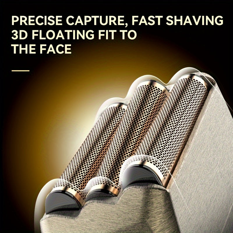 Kemei Oscillating Electric Shaver, model KM-T88, metall o'yma korpus, LCD ekran displeyi, 3D suzib yuradigan pichoq tarmog'i, professional pichoq bosh, uch tezlikda soqol olish va ikki tomonlama foydalanish imkoniyatiga ega.