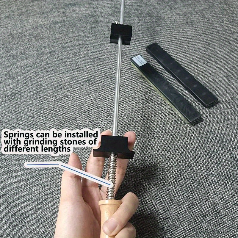 360° Flip Diamond Whetstone Knife Sharpener with Fixed Angle and Wooden Handle