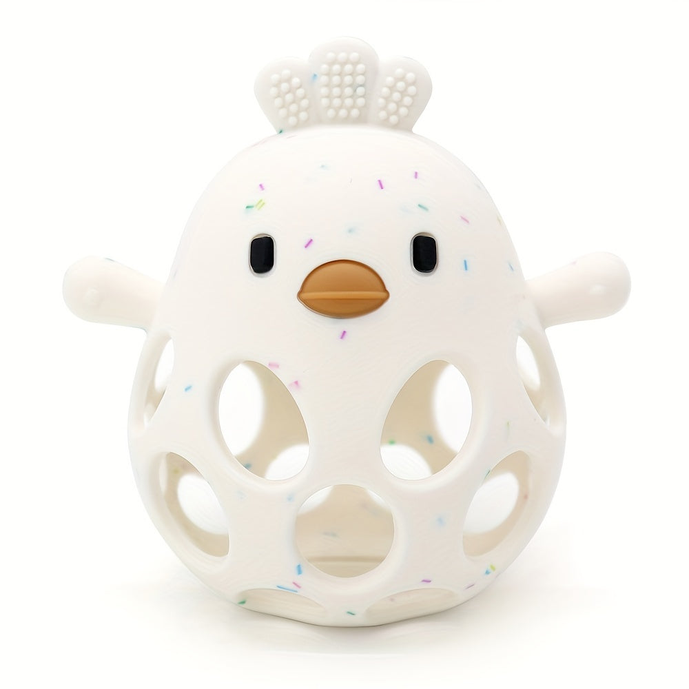 Baby Teether with Hand Grip Hollowed Out Chicken Design for Teething Relief
