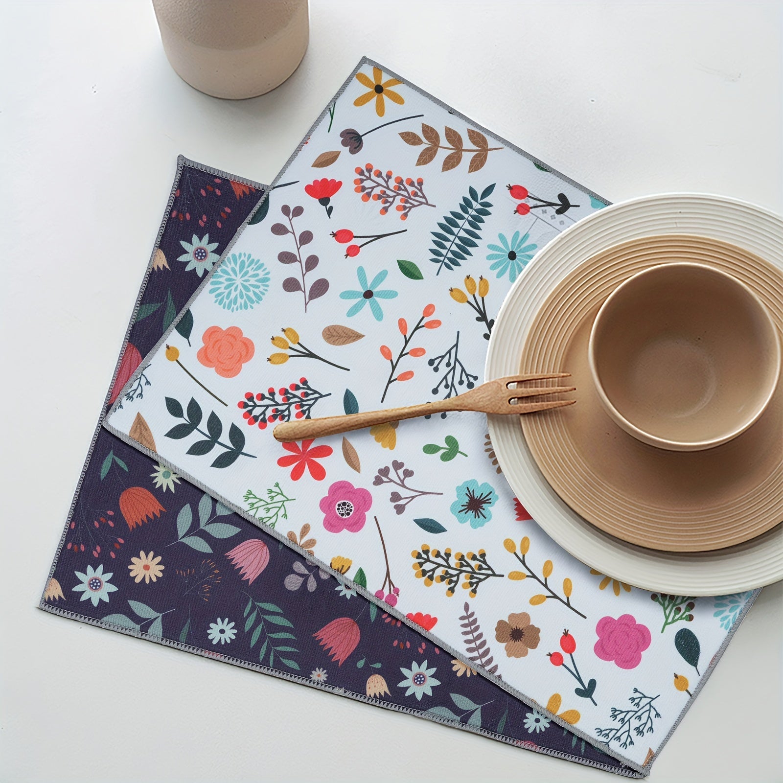 Heat Resistant Non-Slip Dish Drying Mat Washable Kitchen Placemat 38.1x50.8 cm