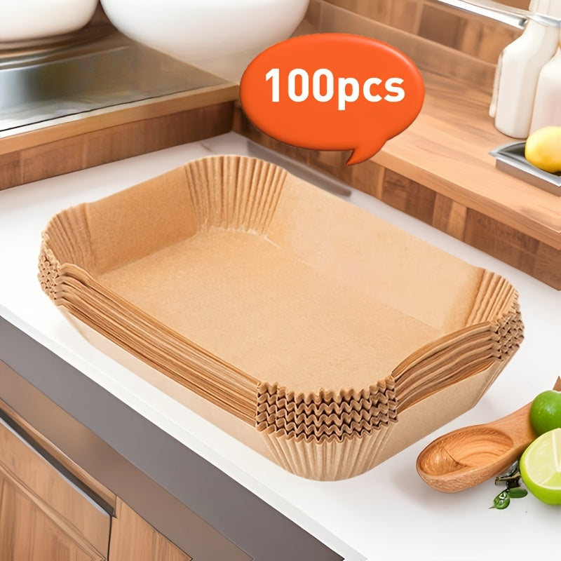 100pcs Air Fryer Parchment Paper Liners Non-Stick Baking Microwave Kitchen Accessories