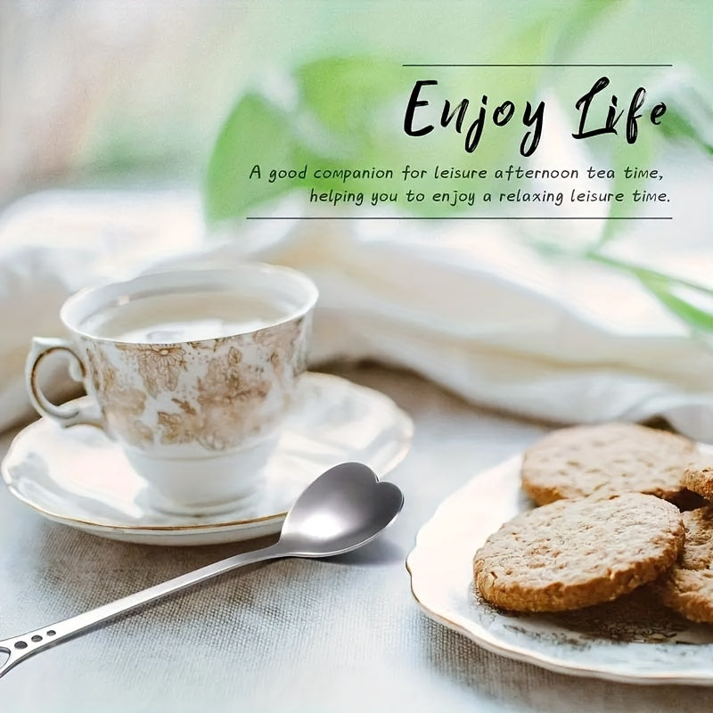 Stainless Steel Heart-Shaped Spoon for Coffee Tea Desserts Gift