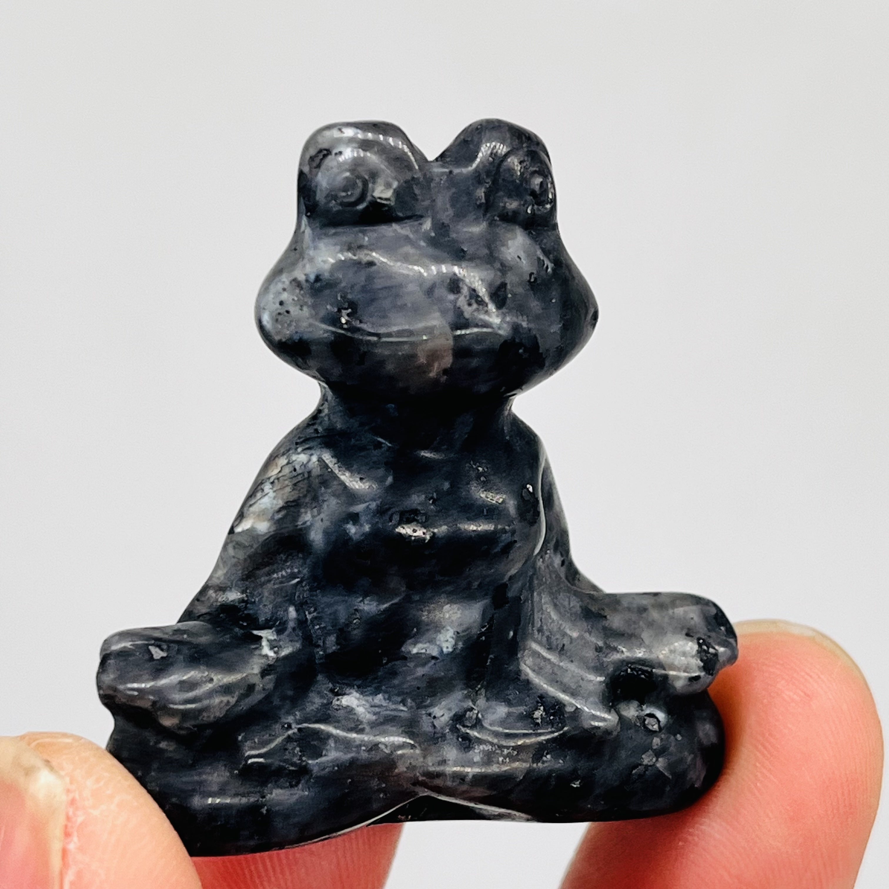 Natural Crystal Yoga Frog Figurine 40mm Hand-Carved Home Office Decor Gift