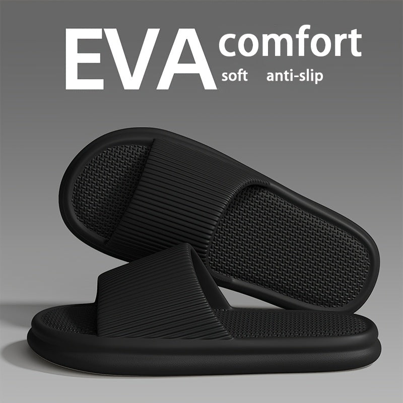 MAOLI Jim EVA Slaydlar Erkaklar va Ayollar uchun - Sirpanmaydigan, Hidga Qarshi Yozgi Poyabzal, Yumshoq Teksturalangan Taglik, Uy va Hammomda Foydalanish, Qora va Oq