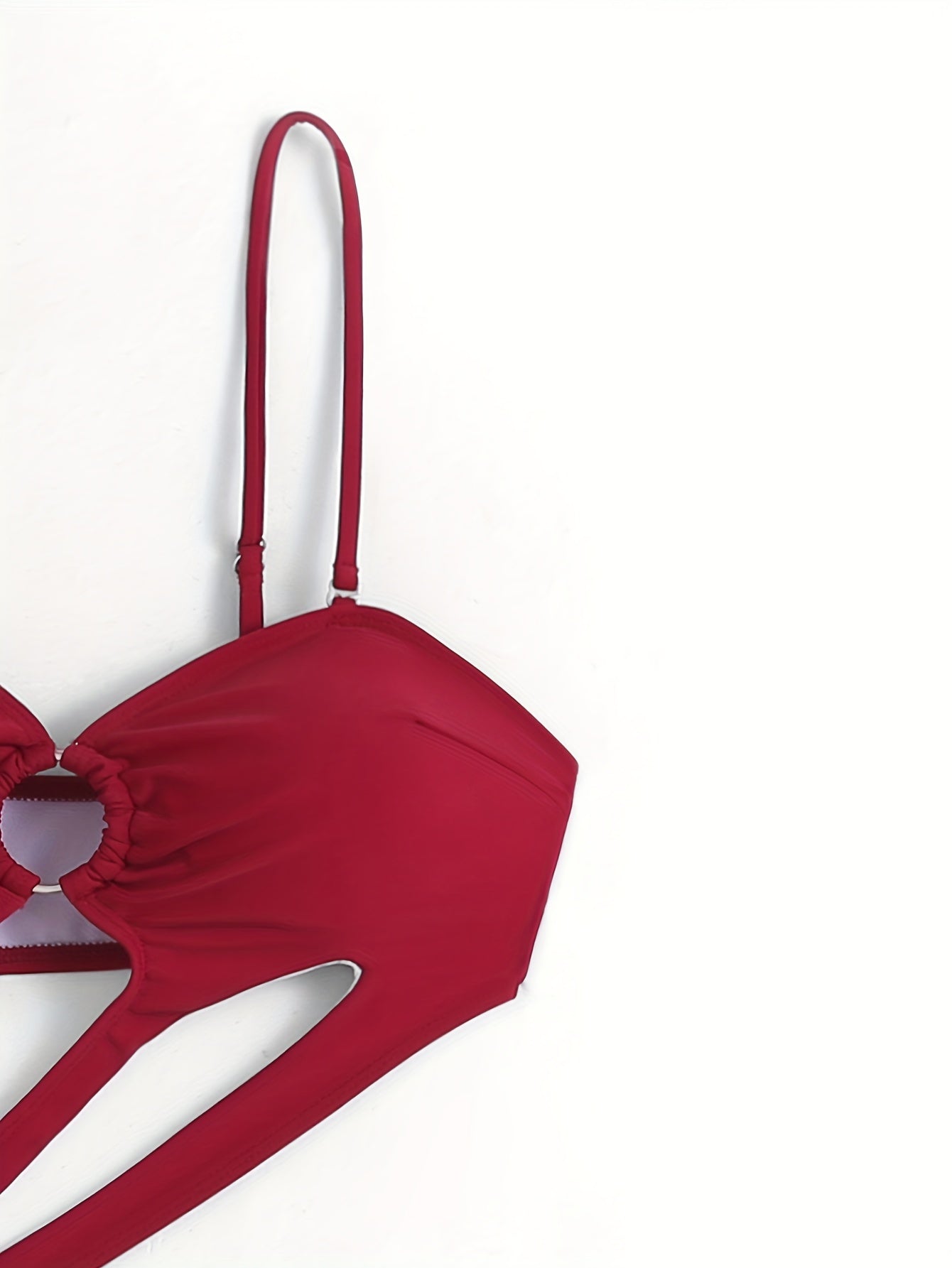 2024 Bir qismli suzish kostyumi, Sexy, toʻliq rangli, naylon spandeks, asimmetrik spaghetti strap