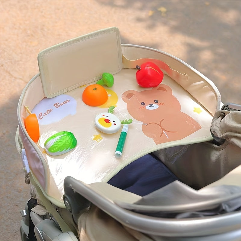 Cartoon Car Seat Tray Waterproof Stroller Tray with Storage