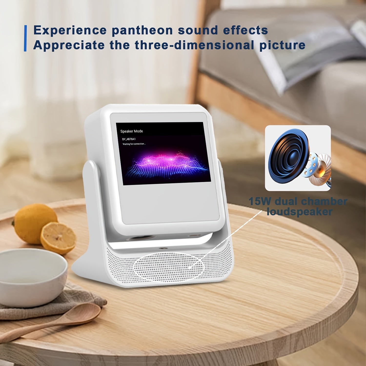 Portable Dual Screen Projector Full HD 4K Support for Home Office Theater