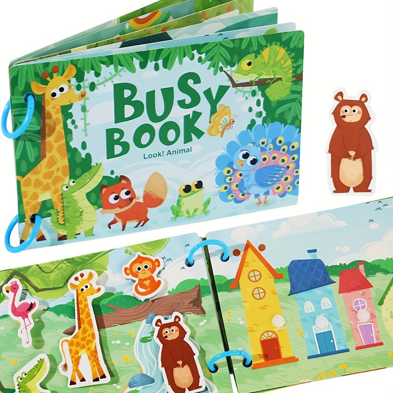 Children's Educational Busy Book for Kids 3+ Animal Traffic Quiet Activities