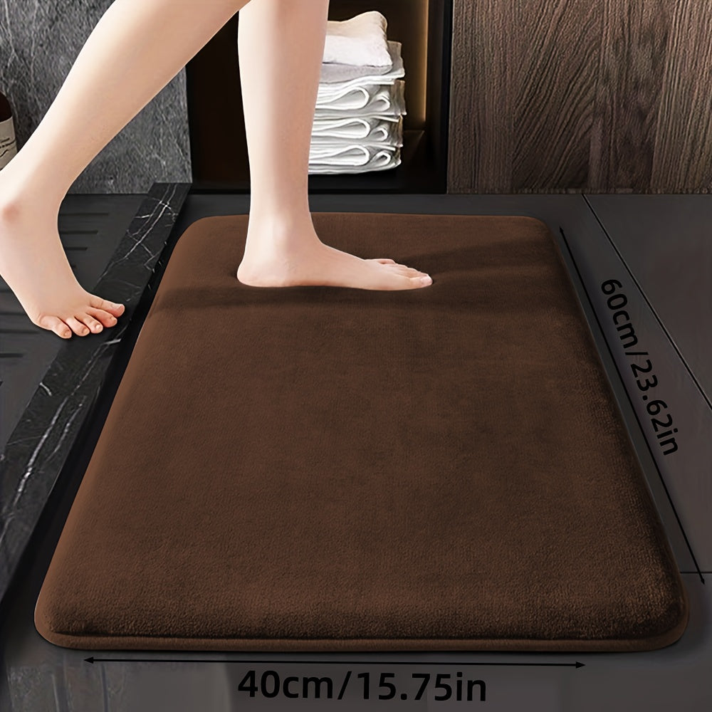 Soft Polyester Bathroom Mat Non-Slip Absorbent Geometric Design for Shower and Bedroom