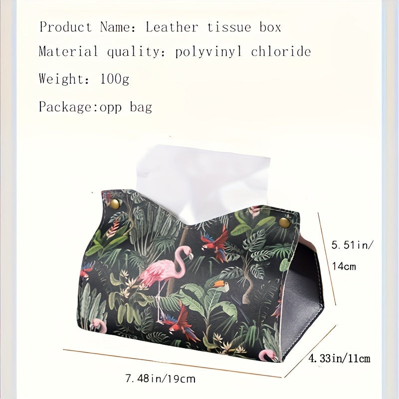 Zamonaviy sun'iy charm mato qopqog'i, retro moyli rasm dizayni bilan, suv o'tkazmaydigan, uy, avtomobil va ish stoli uchun ko'p maqsadli, ijodiy salfetka ushlagich.