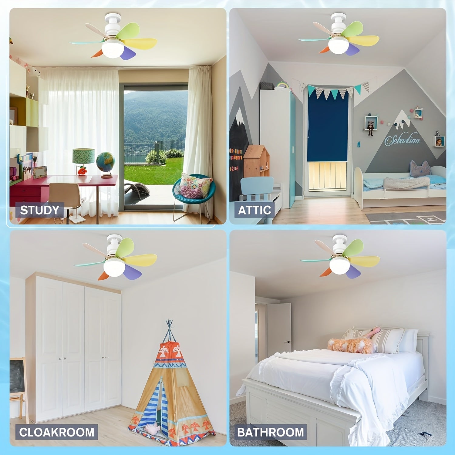 52cm Ceiling Fan Light with Remote Dimmable 3000K-6500K E26/E27 Socket White