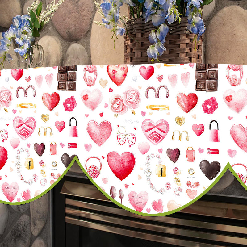 Valentine's Day Love Heart Fireplace Mantle Scarf 49.78cmx78.7cm Winter Decor