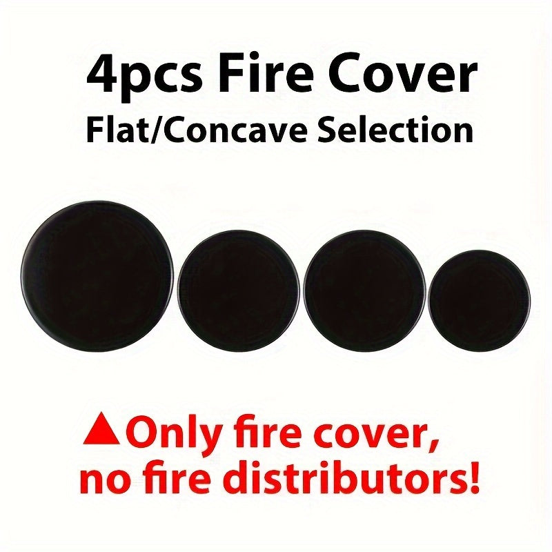 Oven gaz pechlari va pech boshlariga mo'ljallangan 4 ta gaz pechining olov qopqog'i to'plami, tekis yoki konkav