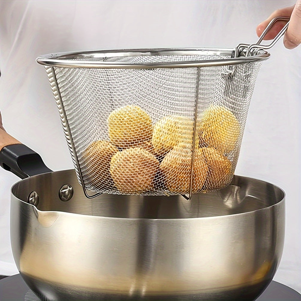 Stainless Steel Frying Basket for French Fries Food Heat Resistant Snack Strainer