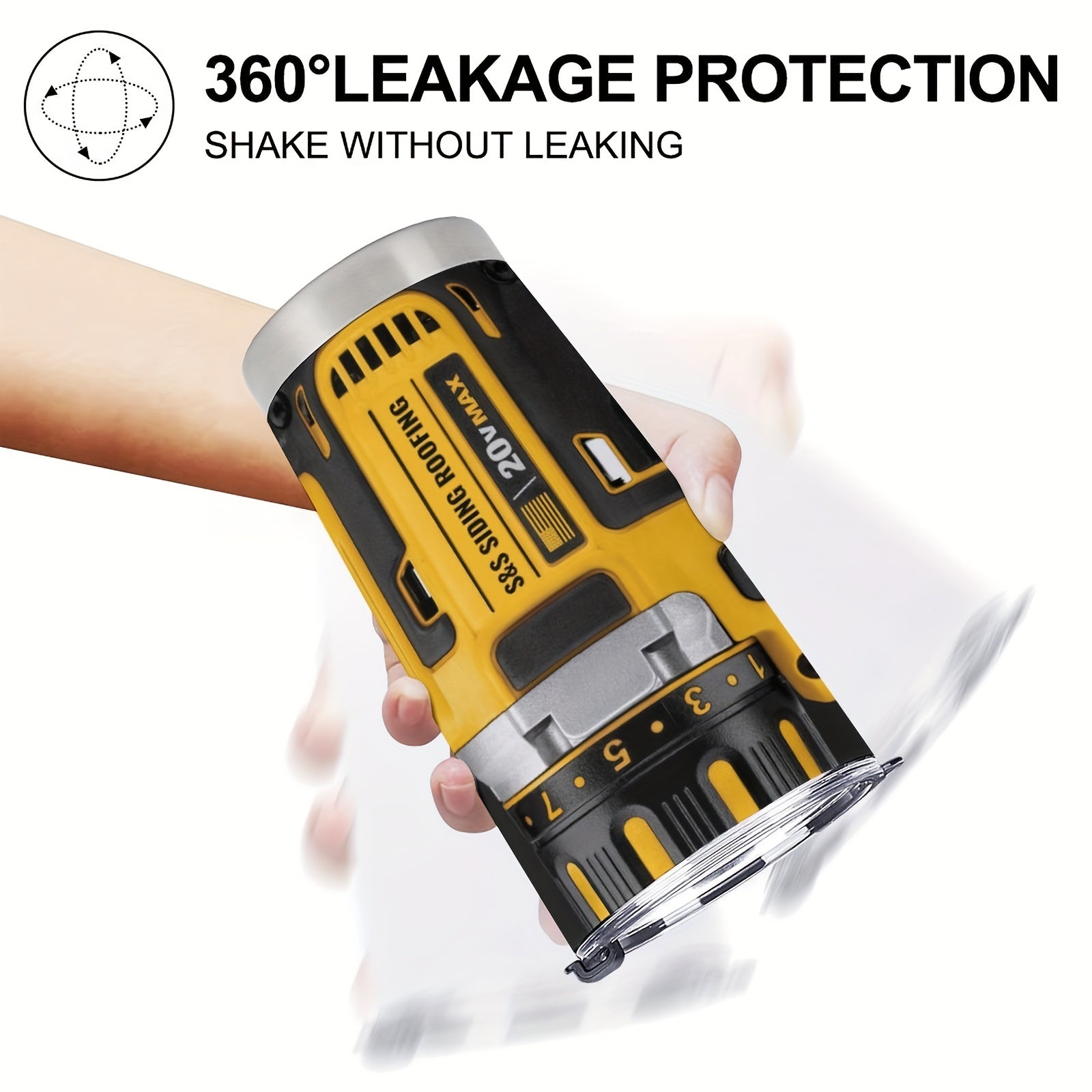 Vaso aislado de acero inoxidable de 20oz con patrón de herramientas para café, viajes y deportes