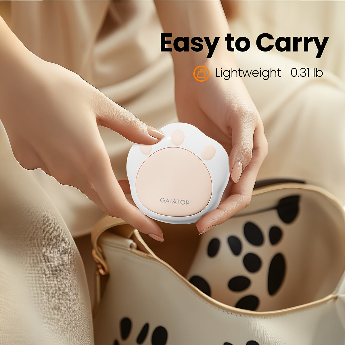 2 ta USB qayta zaryadlanadigan qo‘l issitgichlari, Oq, portativ, sozlanadigan issiqlik