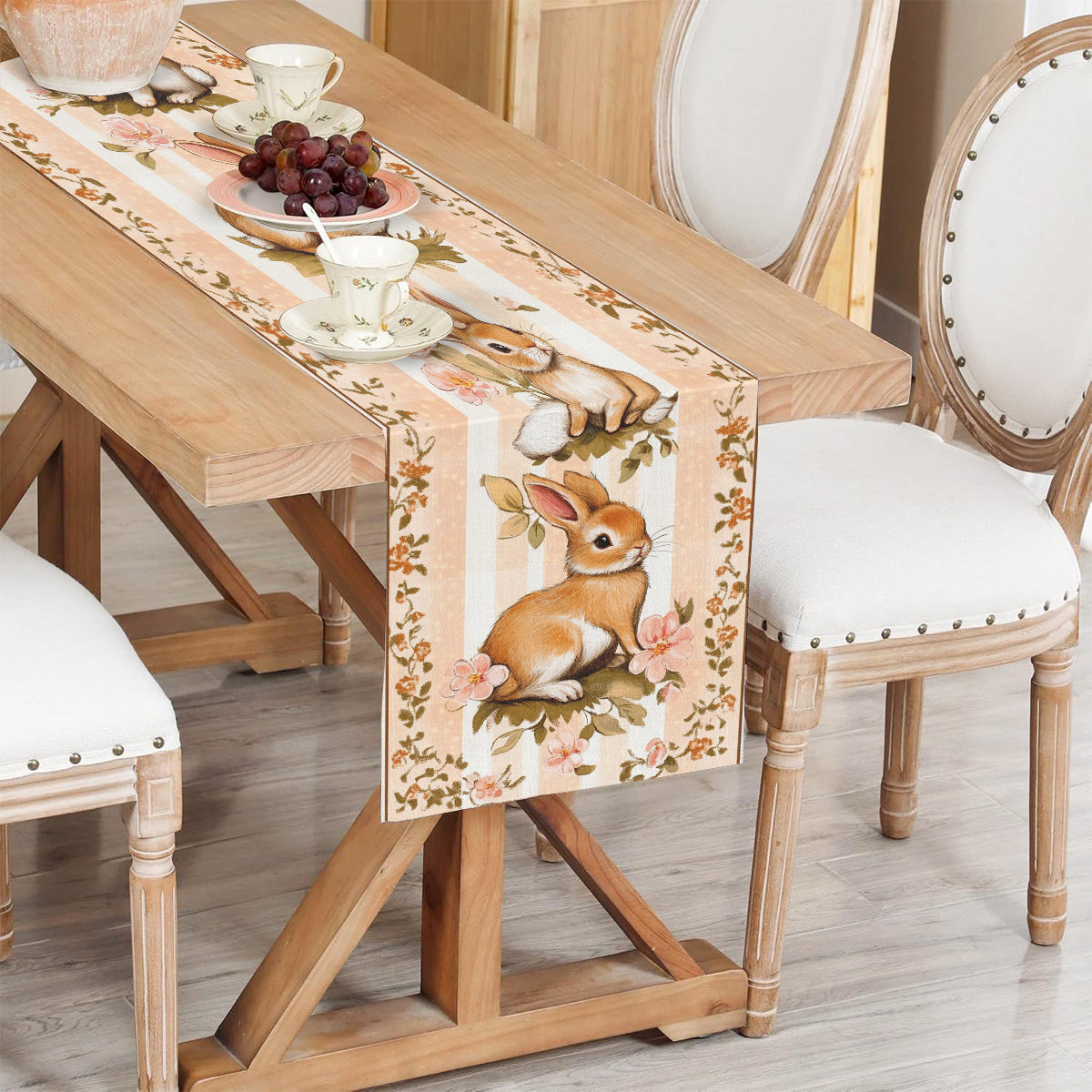 Easter Bunny Throw Blanket with Carrots Paisley Pattern for Spring Home Decor